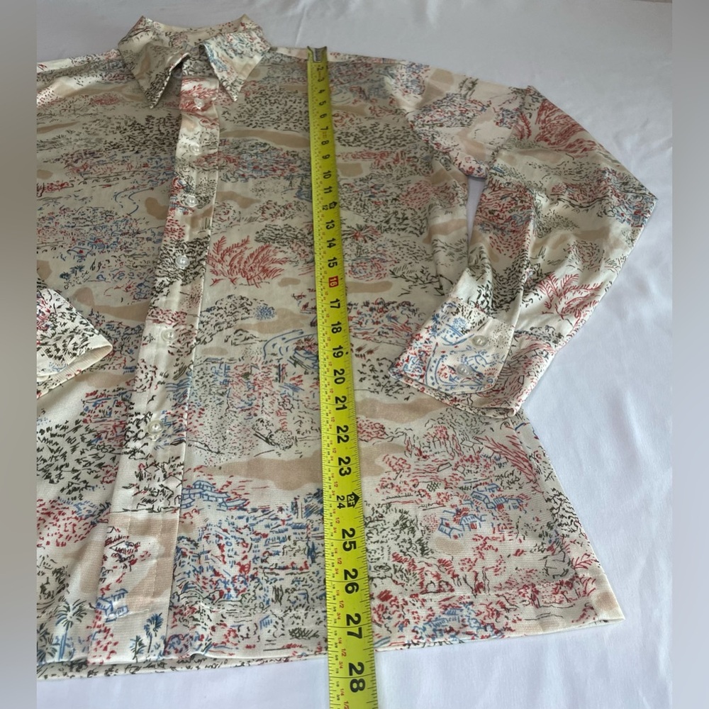 Men's Cream Patterned Shirt - Picture 8 of 13
